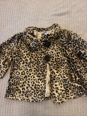 Chloe Dao Project Runway Winner Leopard Swing Coat, Faux Fur Vintage